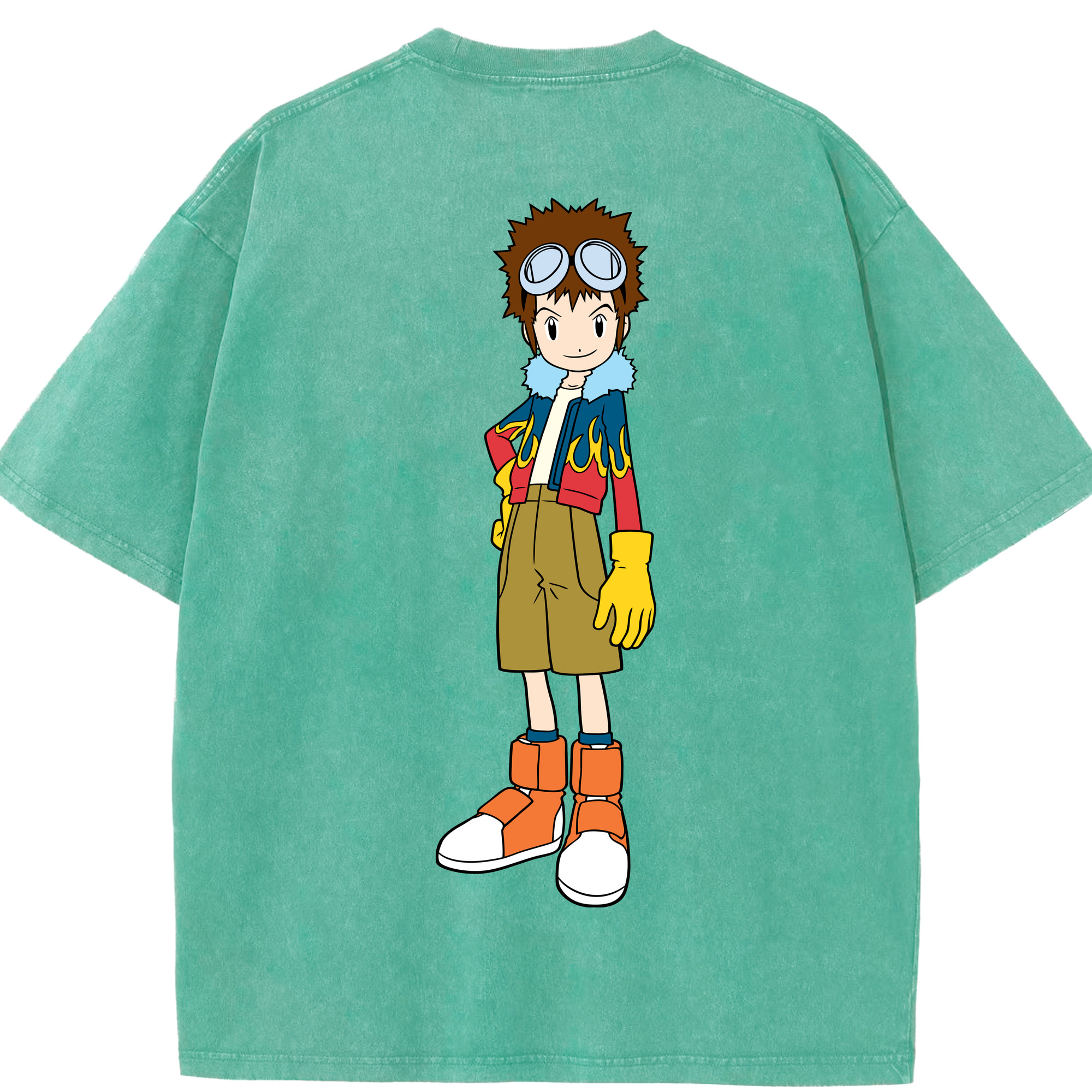 （画像用） Digimon デジタルモンスター/デジモン 綿100% ヴィンテージ風 半袖Tシャツ（背面プリント）